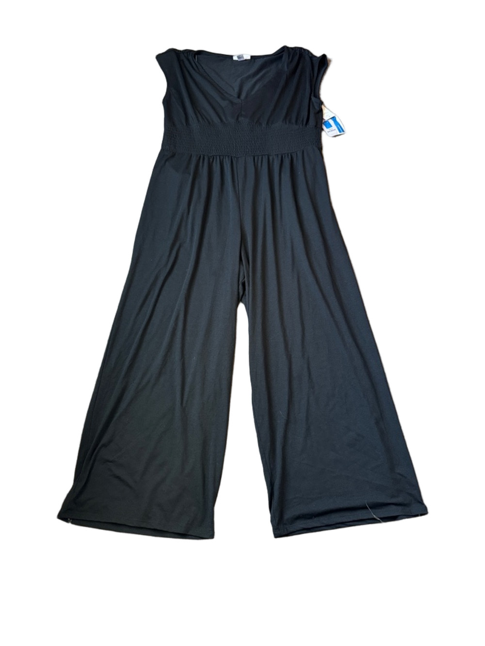Just Be Black Wide Leg Jumpsuit V Neck Sleeveless Smocked Waist NWT SIZE 3X
